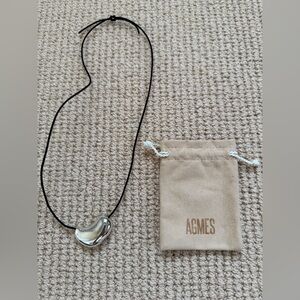 AGMES Silver Heart Pendant Necklace
